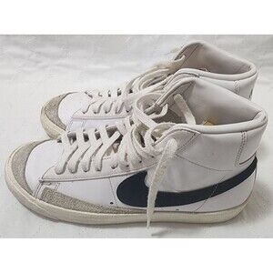 Nike Blazer Mid 77 White Black Women's Leather Shoes Sneakers Size 9